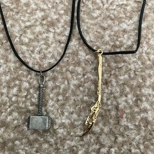Thor and Loki Necklace Duo Black Cord